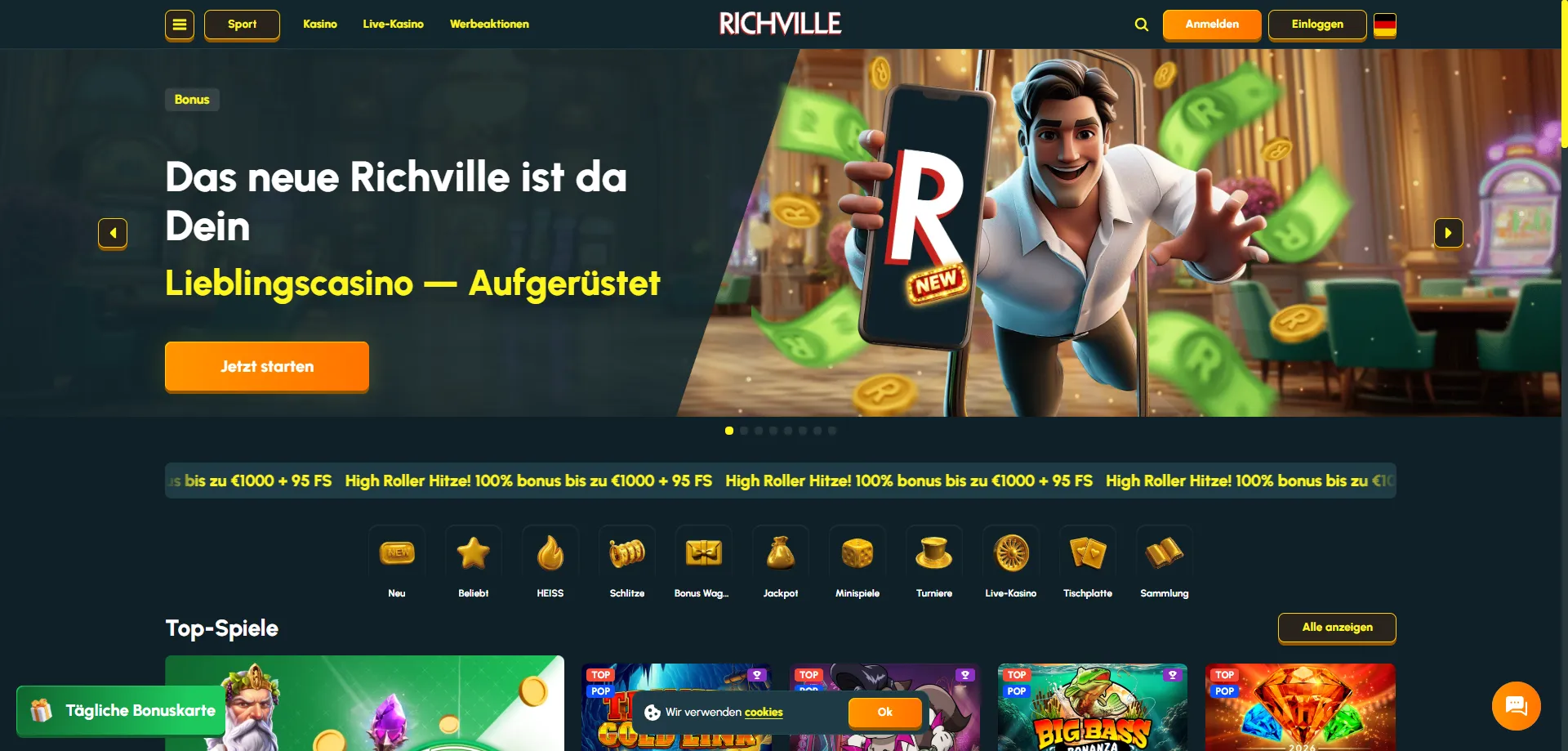 Richville Casino &Uuml;bersicht f&uuml;r Schweizer Spieler 2026